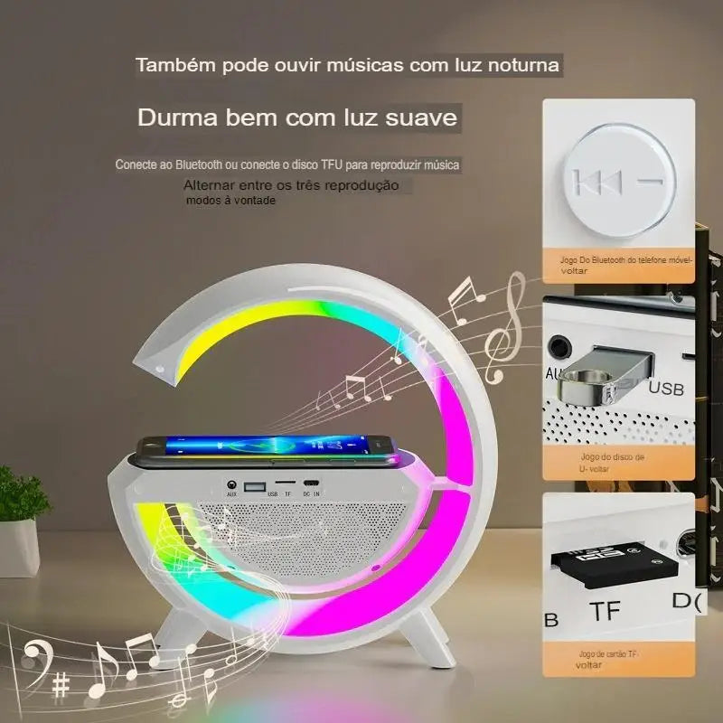 Sound Box G-Speaker Wireless Charger Bluetooth RGB Table Lamp LED Atmosphere